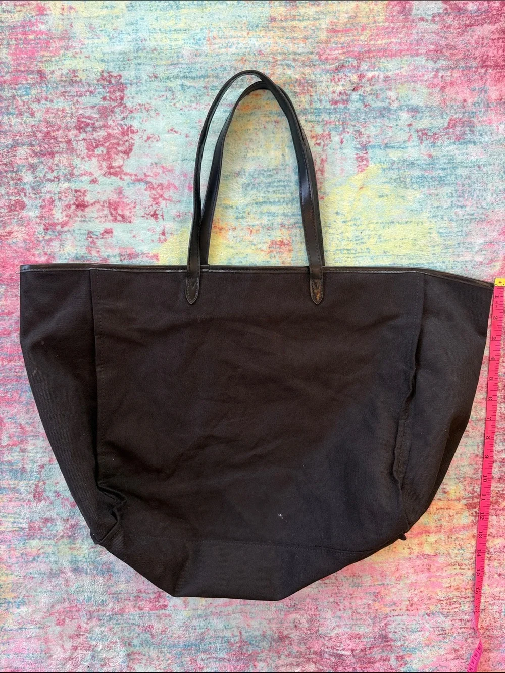 Victoria's Secret Black Tote with Gold and Red Sequin Stripes